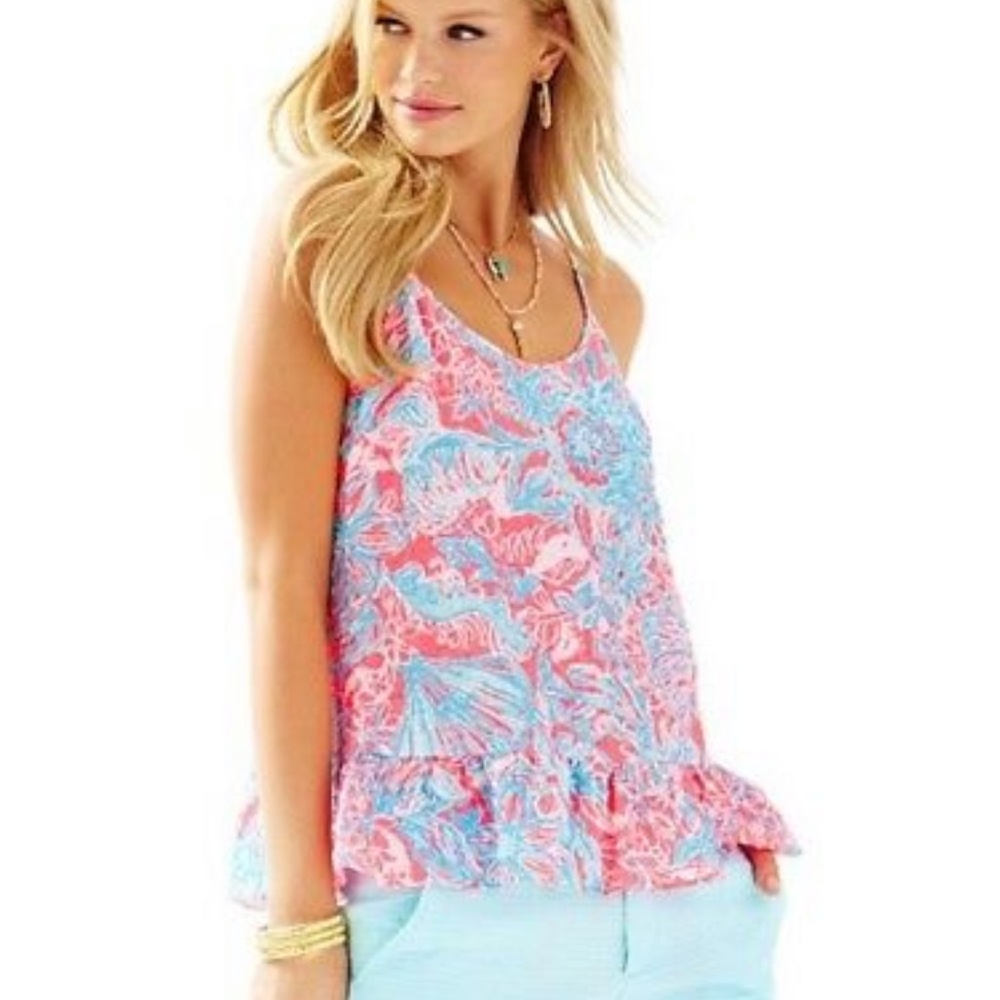 Lilly Pulitzer coral Pink Sun Ray Summer Siren